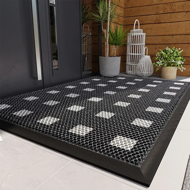 Words Nylon Net Door Mats for Entrance Door Indoor Outdoor Rubber Non Slip Doormat Bathroom Carpet Rugs Hallway Door Floor Mats