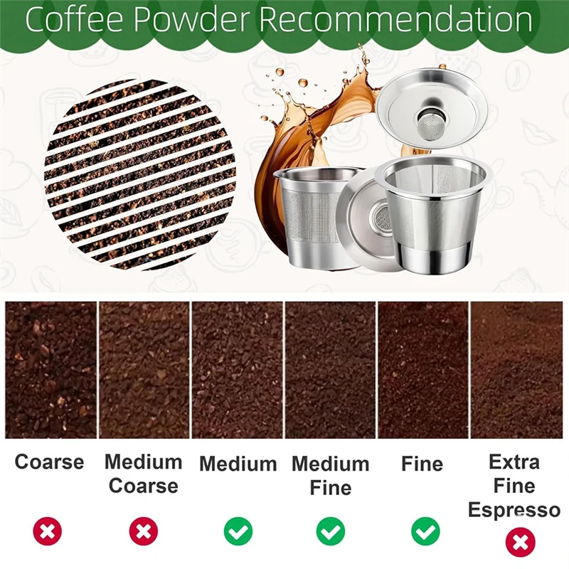 

ABBZ-Reusable K Cups For Keurig Stainless Steel Reusable K Pods Coffee Filter Refillable K Cups For Keurig 1.0