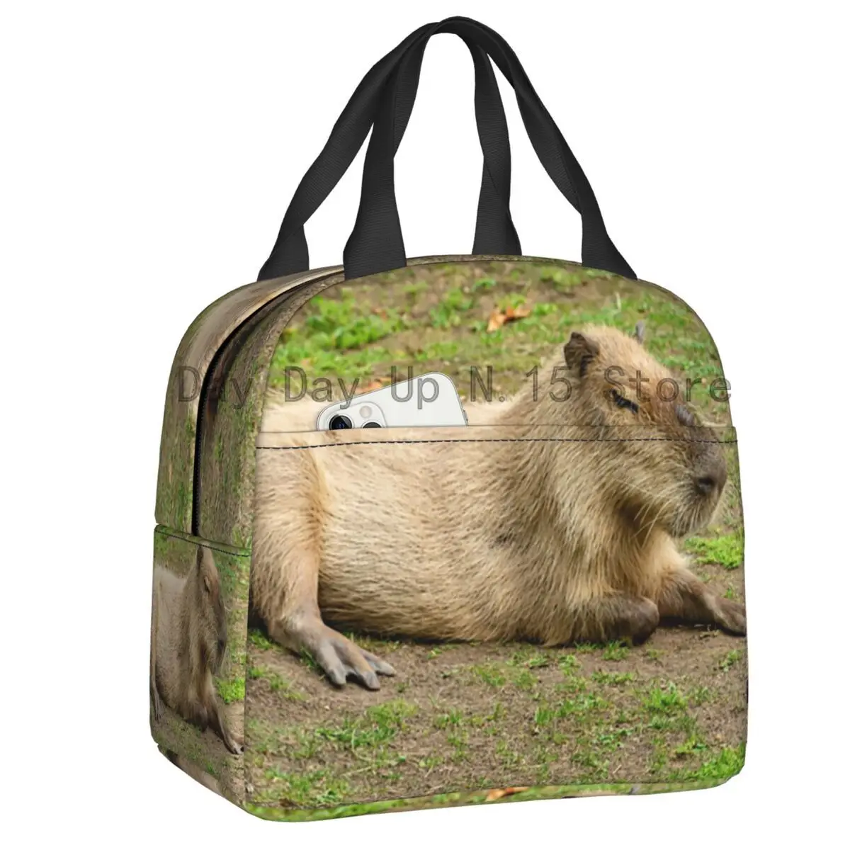 

Just Chilled Capybara Portable Lunch Boxes for Women Waterproof Animal Pet Thermal Cooler Food Insulated Lunch Bag