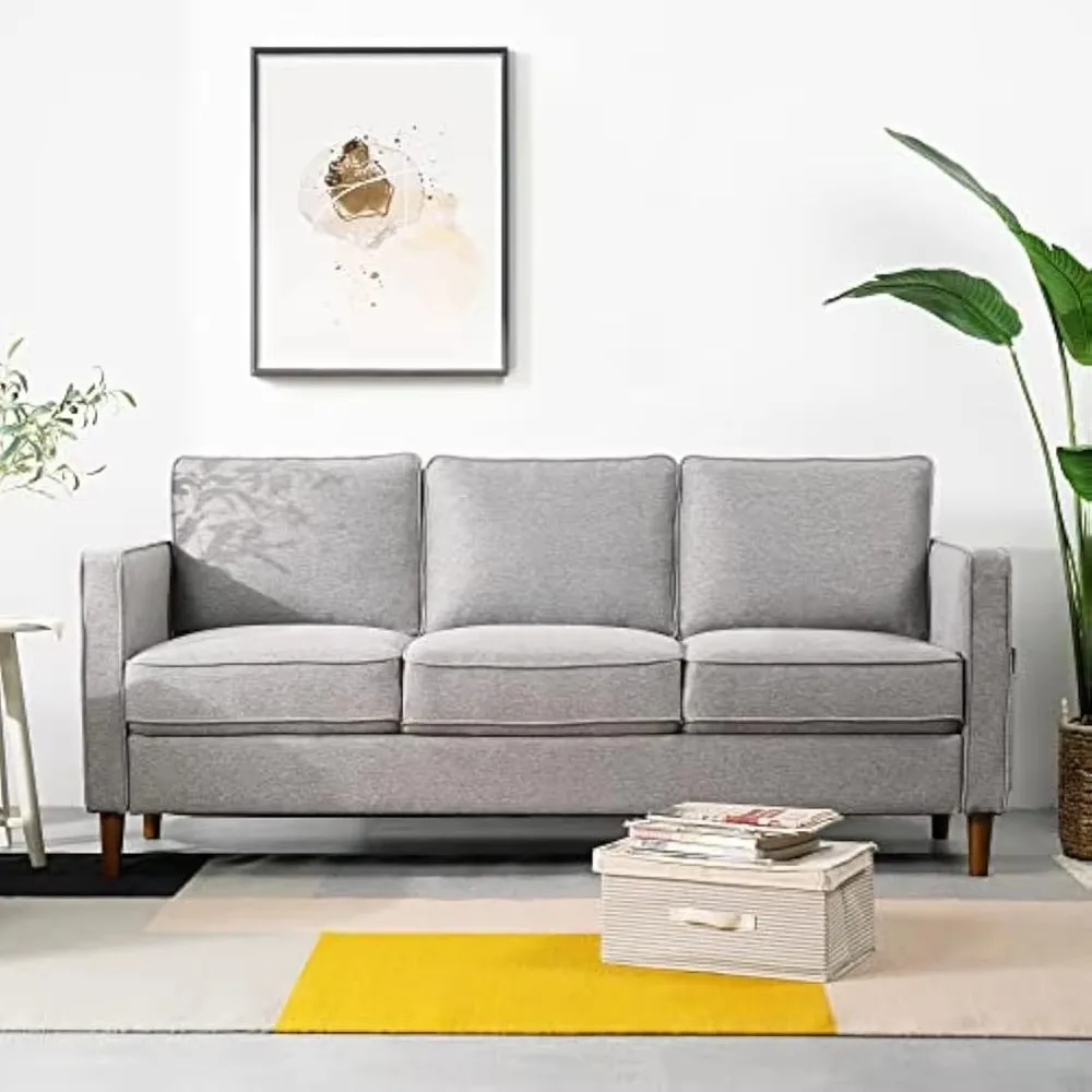 Modern Linen Love Seat/Sofa/Sofa with Armrest Pockets, 29.13