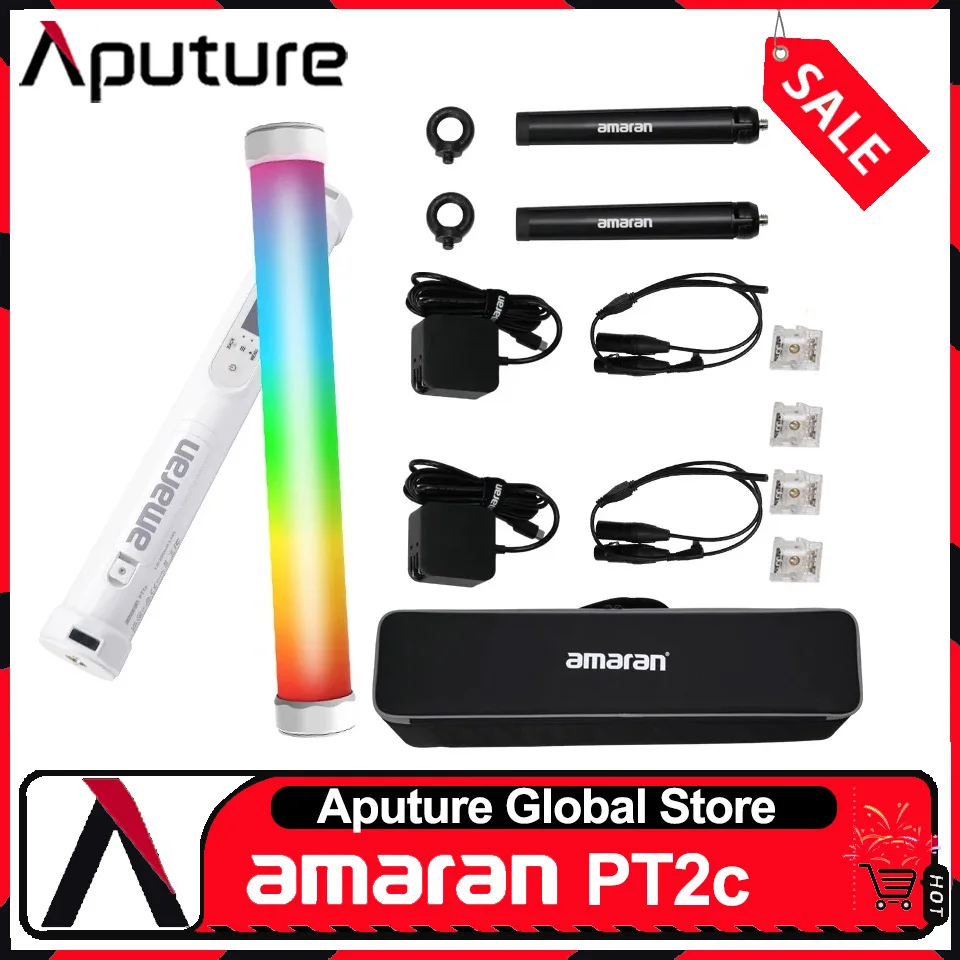 Aputure Amaran PT1c PT2c PT4c 2700-10000K Battery-powered Pixel RGB Full-color LED Video Tube Light for Photography Studio