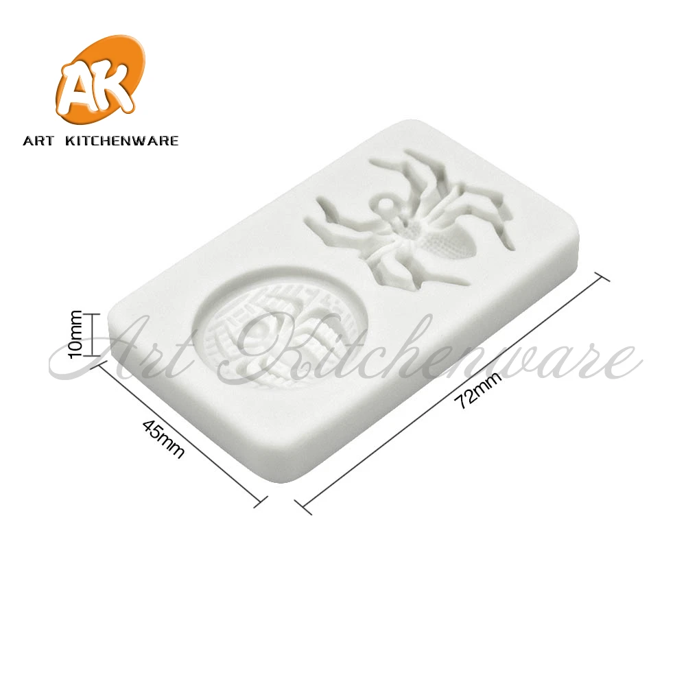 3D Halloween Small Spider Design Silicone Mold DIY Fondant Chocolate Mould Handmade Clay Model Cake Decorating Tools Bakeware