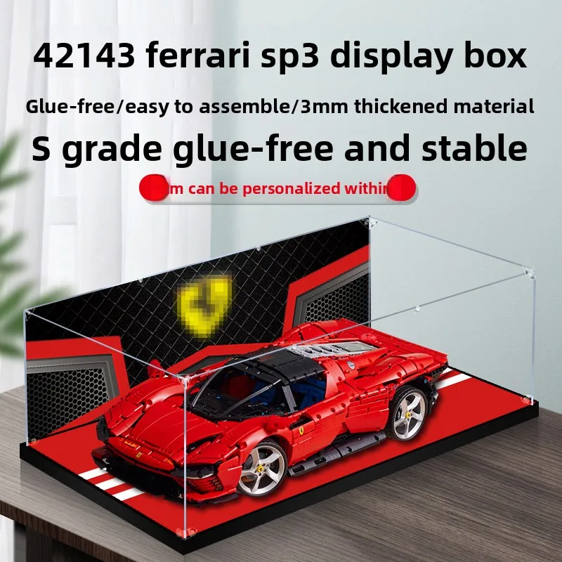 Acrylic Display Box 62x30x20cm for Lego 42143 Ferrari