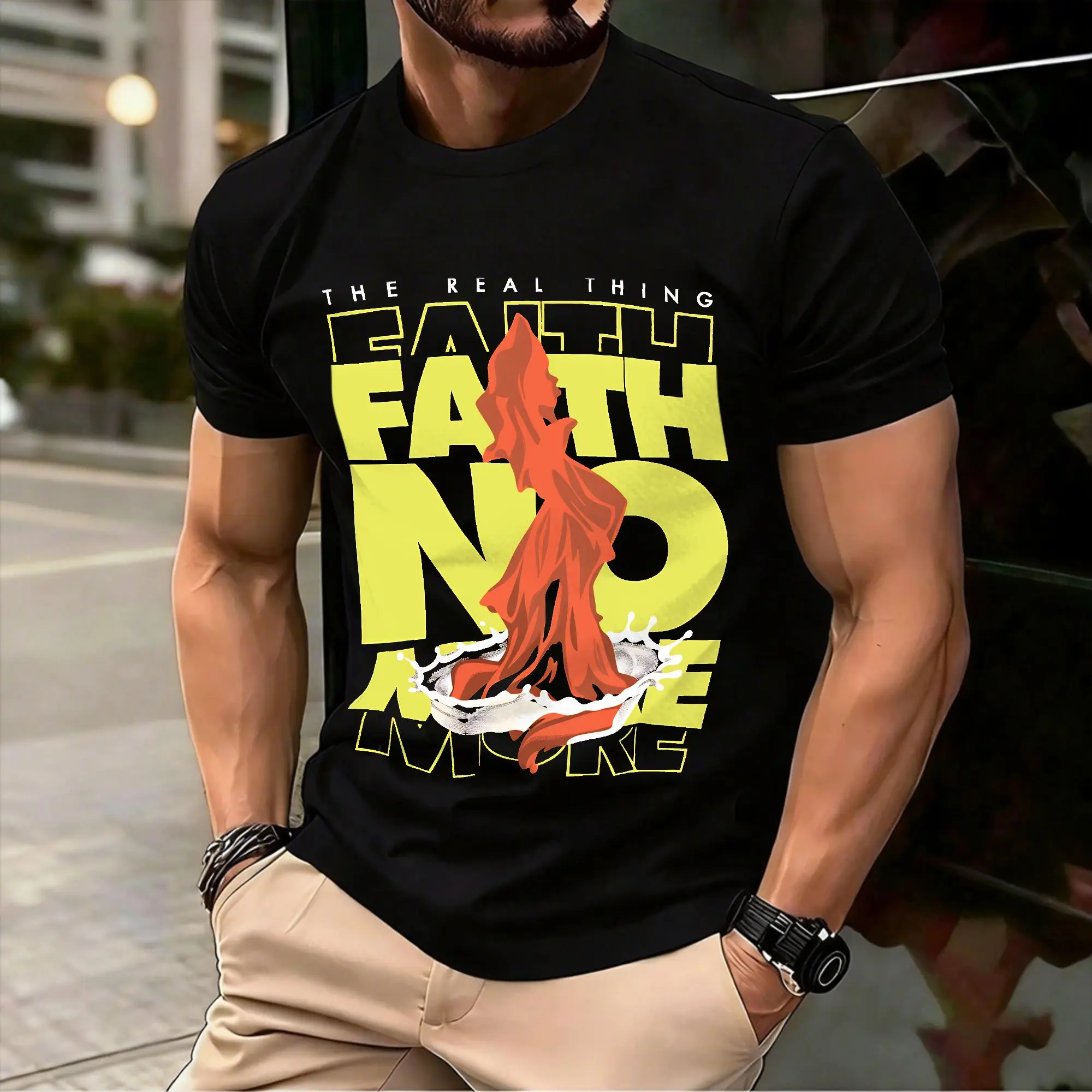 Faith No More Hd Logo T Shirt Men's  Y2K Casual T Shirts Summer O-Neck Fashion Tee Shirt Pattern Big Size Clothing