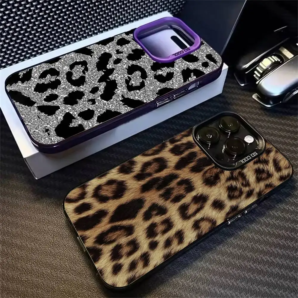 

W-Wild L-Leopard Cover Phone Case For Gradient Silver Case iPhone 17,16,15,14,12,13,11 Plus,Pro Max,XS