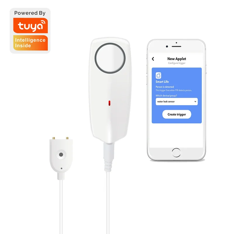 

Household Overflow Detection Tuya Intelligent Wifi Water Immersion Sensor Wireless Remote Push Water Leakage Alarm Rechargeable