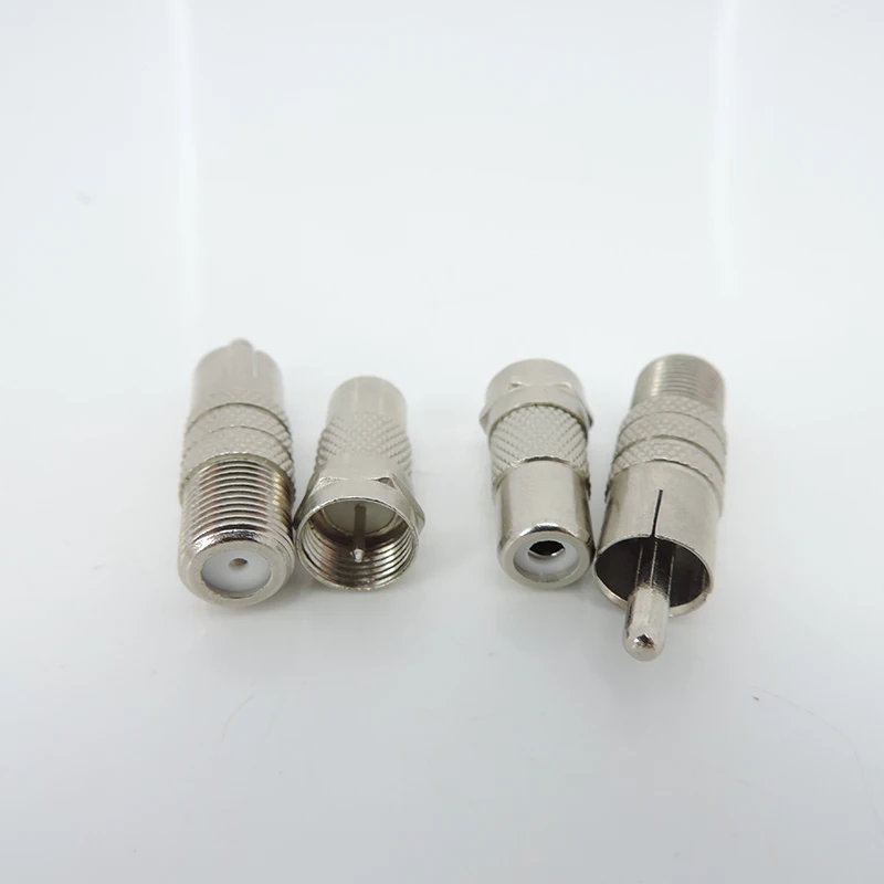 5 stücke 10 stücke f typ männlich weiblich zu rca männlich weiblich stecker silber rf adapter koax koaxial konverter