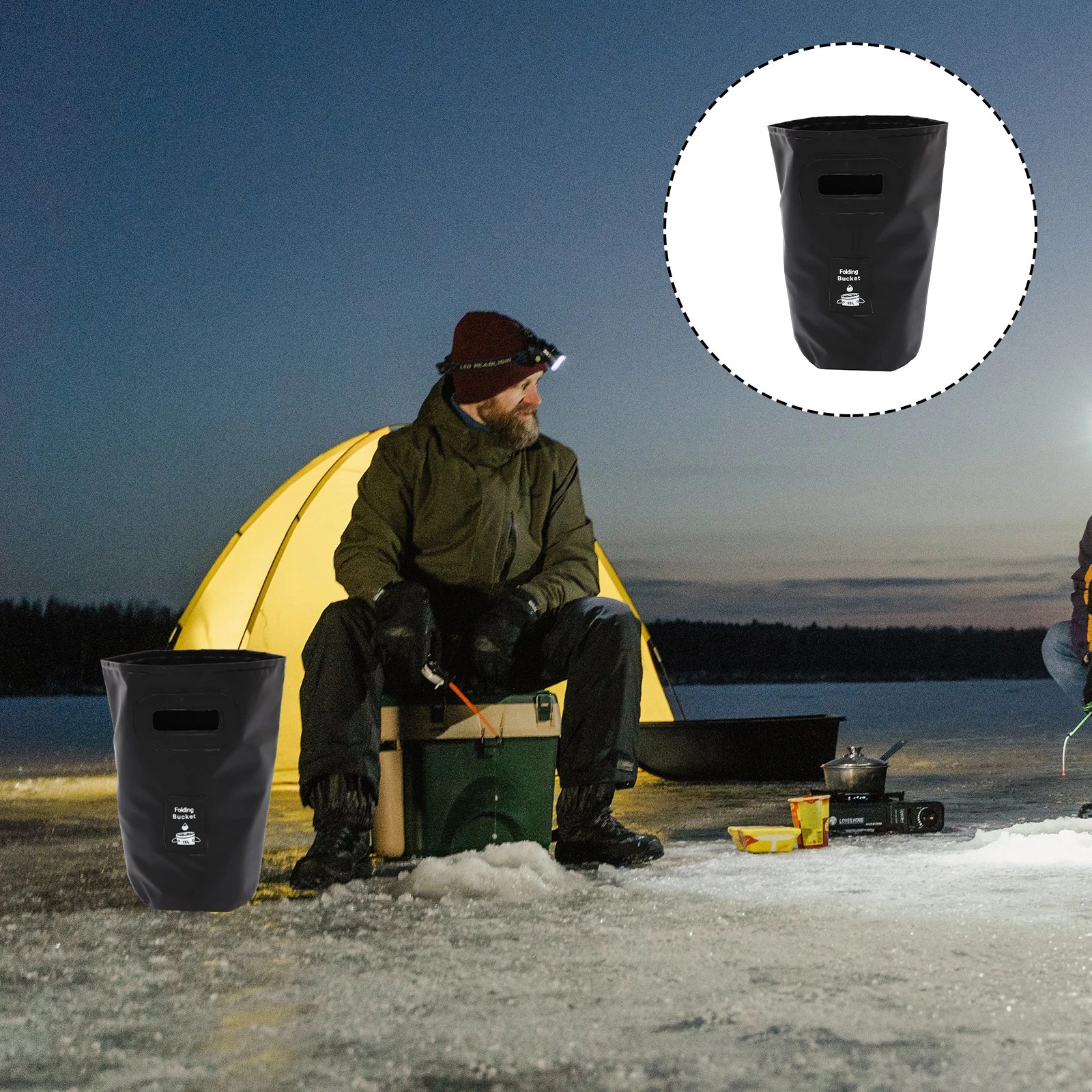 

Folding Bucket Water Container Camp CAR WASH Containers Camping Bag Pvc Sandwich Cloth Collapsible Outdoor