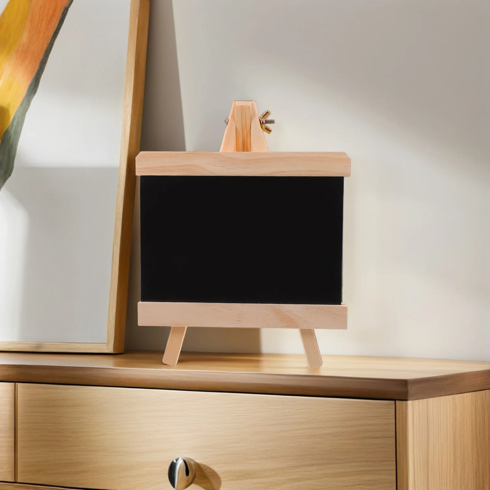 

9x7 Wooden Memo Sign Easel Stand Erasable Tabletop Display Board for Kitchen Bar Restaurant Office Desk Accessories