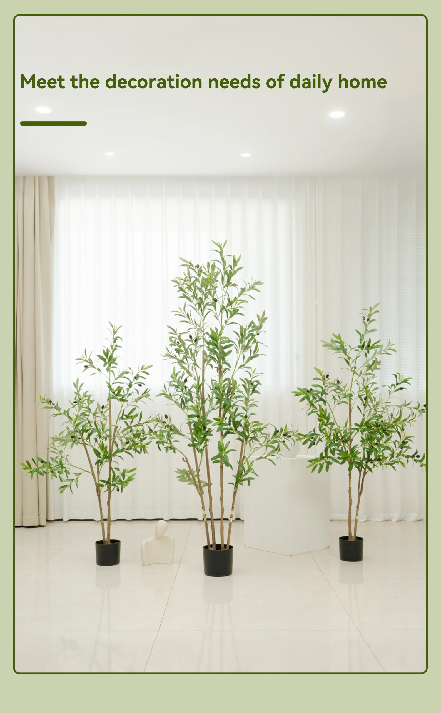 6FT künstlicher Olivenbaum – Allwetter für Innen- und Außenbereich, ganzjährig für Terrassendekoration, Wohnzimmerakzente und Weihnachtsstyling. – Detail 8
