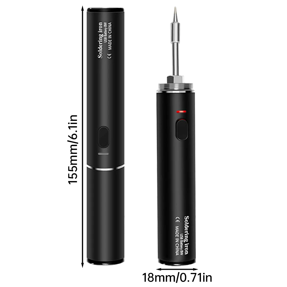 Wireless 5V Soldering Iron Set 18350 Lithium Battery USB Charging DIY Repair Tool Manual Radio Adjustable Temperature