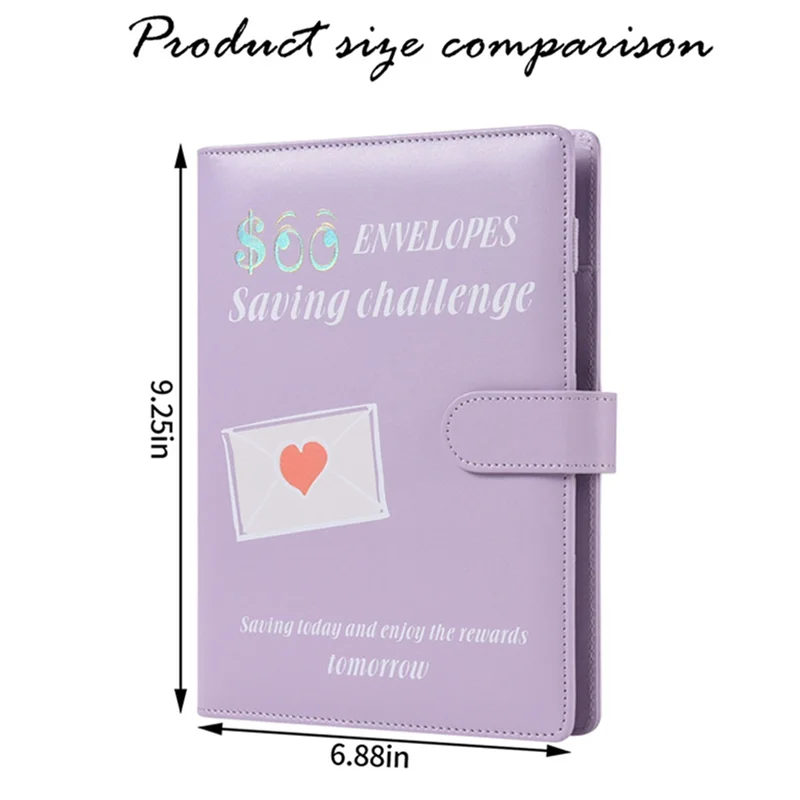 VO-Challenge Book To Save 5,050 Valentine's Day Saving Budget Binder With Cash Envelopes Blue  1 Set