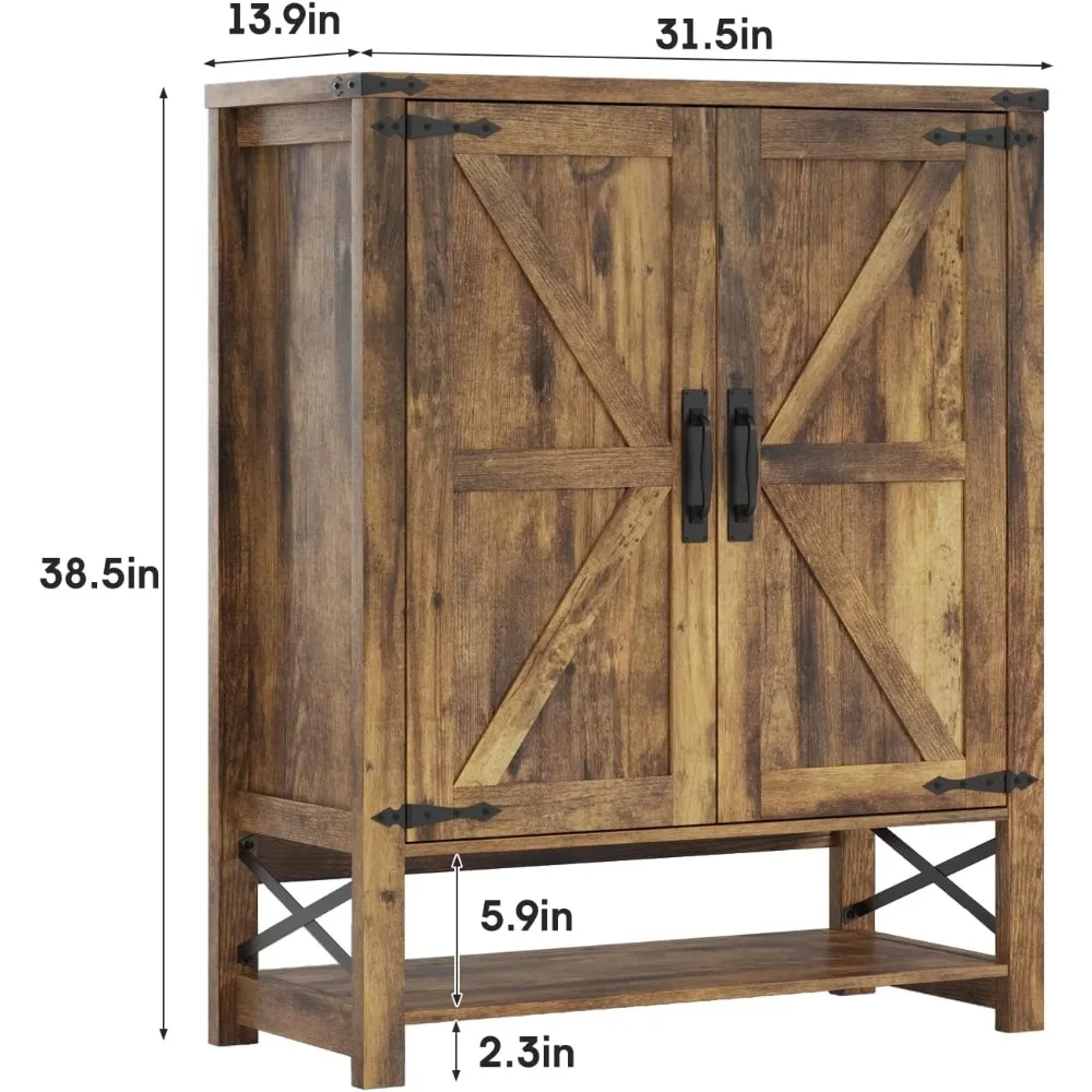 خزانة أحذية خشبية قابلة للتعديل مكونة من 6 طبقات على طراز المزرعة مع أبواب للتخزين والتنظيم