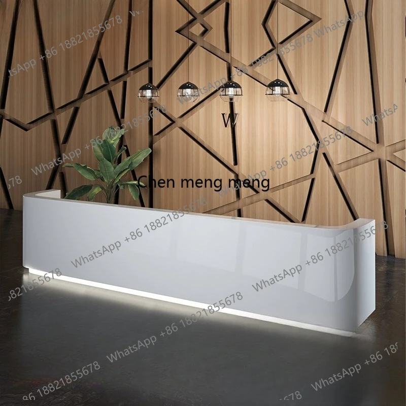 

Company paint front desk stylish and simple modern F-shaped reception desk consultation bar hotel creative welcome cashier table