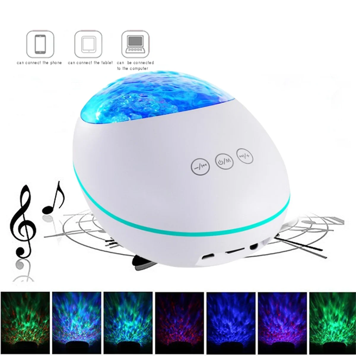 Projektor muzyczny LED Baby Night Light Ocean Projectorf do Bluetooth Light Galaxy projektor do lampki nocnej czarny