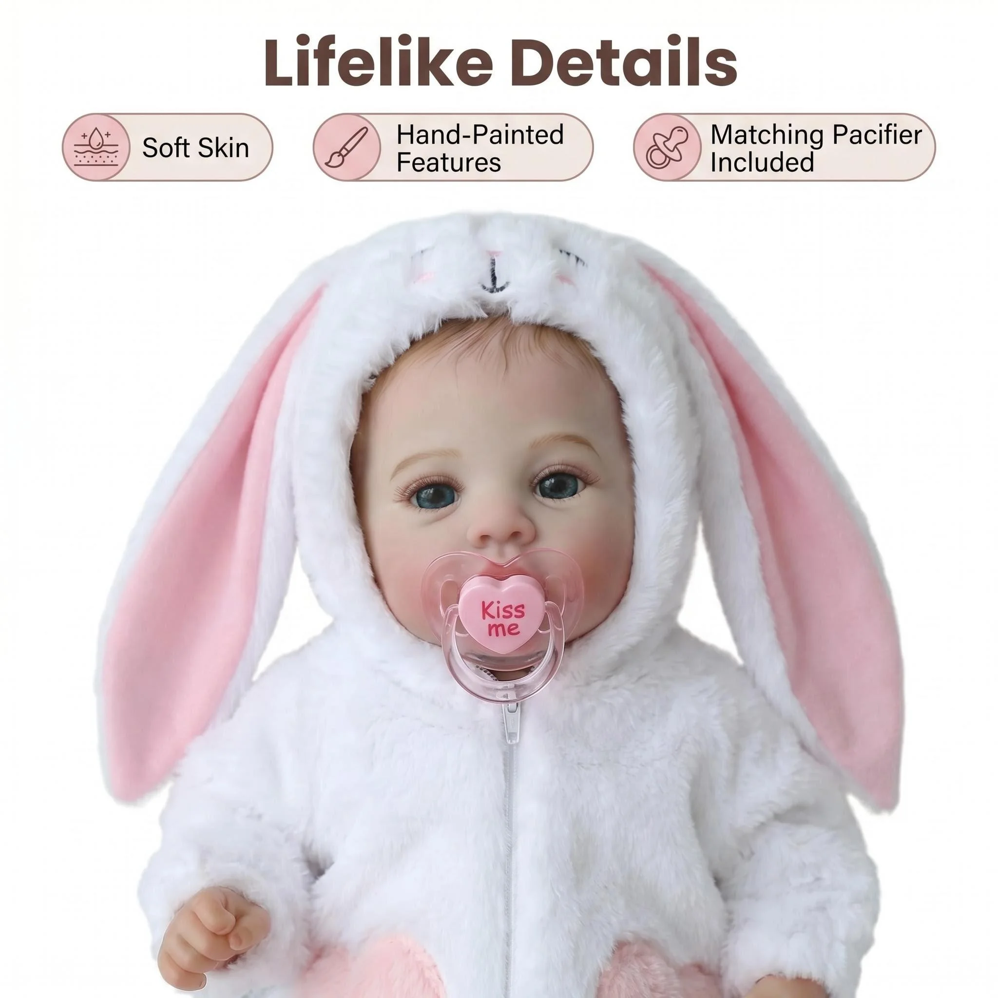 NPK 18 Zoll Meadow Reborn Baby-Puppe Neugeborenes Lebensechtes Ganzkörper-Stoffpuppe Mehrschichtige 3D-Malerei Realistisches Sammler-Spielzeug
