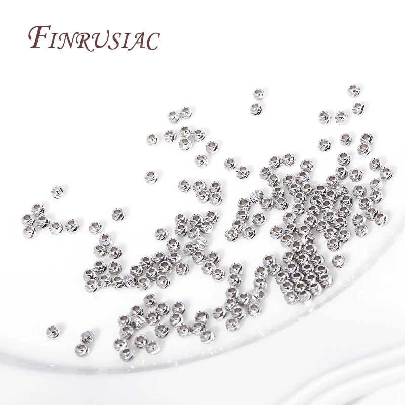 5 Sizes Round Spacer Beads 18K Gold Plated Brass Metal Beads Cut Pattern Separators Beads For DIY Handmade Jewelry Accessories