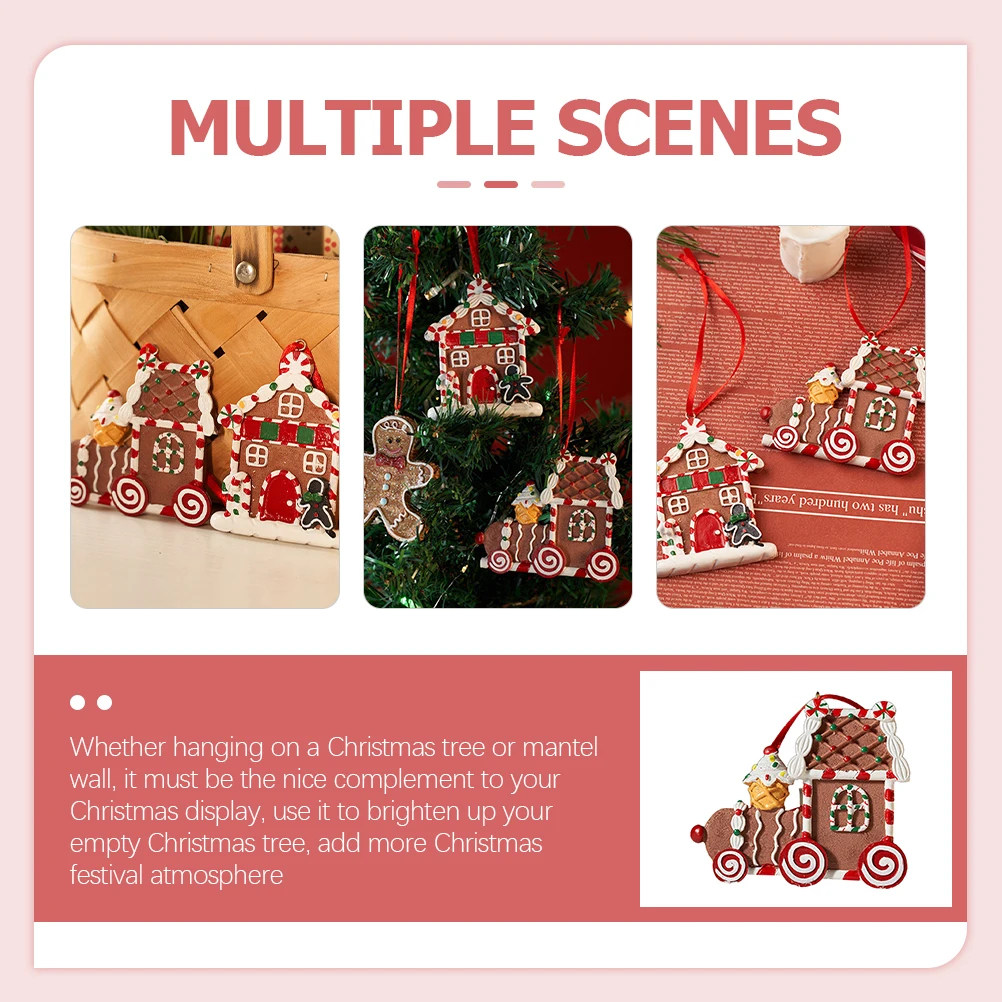 

Gingerbread Car Hanging Ornament Christmas Tree Decor Festive Holiday Home Decoration Vintage Xmas Gingerbread Pendant Indoor