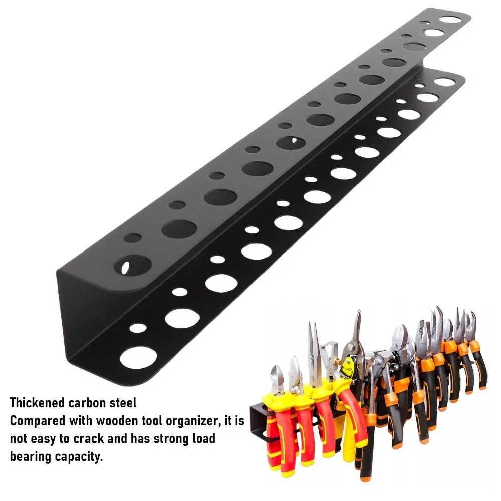 Durable Carbon Steel Wall Tool Rack Wall Mounted Space Saving Tool Storage Rack Tool Organizer Holder Workshop Shed
