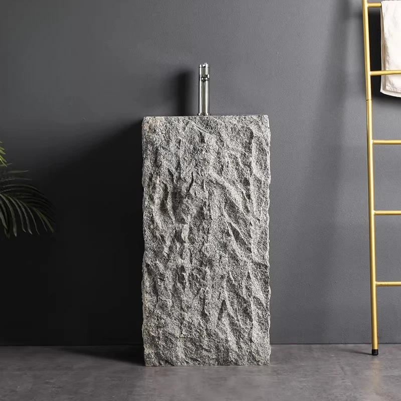 

Напольная интегрированная раковина-колонна для сада, мраморная раковина для балкона