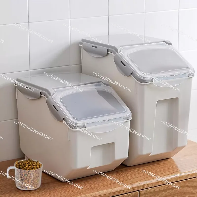10/15kg Large Rice Tank Kitchen Grain Storage Box Sealed Moisture-proof Plastic Pet Food Storage Container Mildew Grain Bucket
