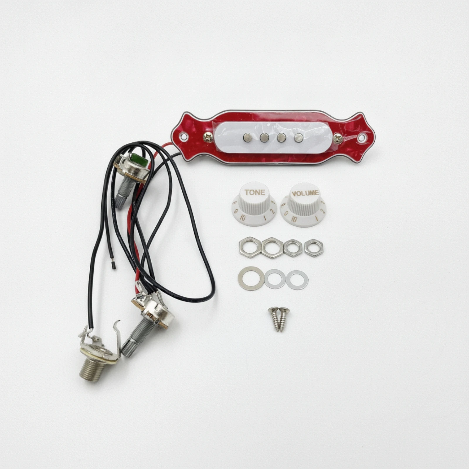 4-String Acoustic Guitar Soundhole Pickup Wired Acoustic Guitar Pickup with Volume and Tone Controls No Drilling Required