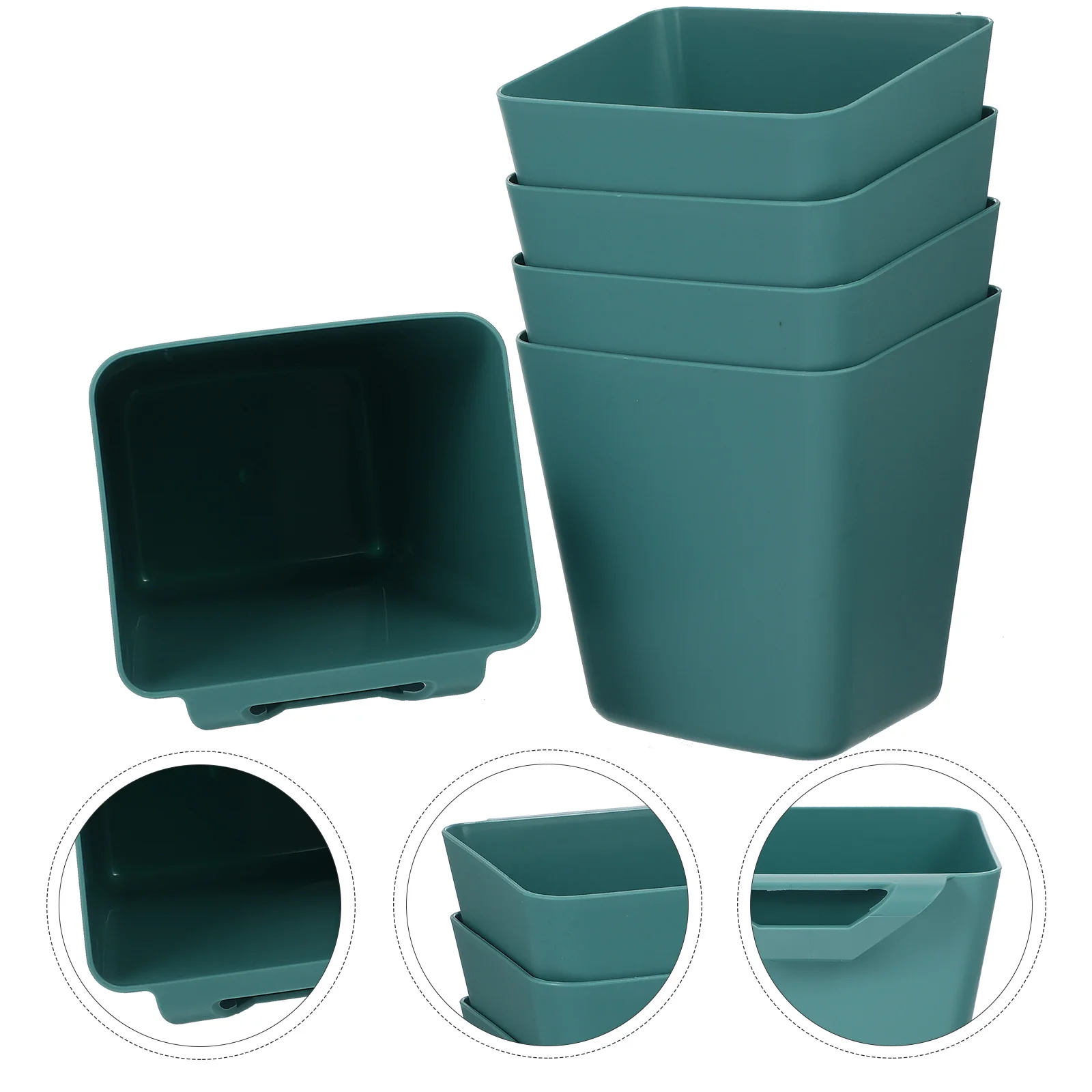 

5Pcs Premium Hanging Storage Basket Easy Installation Rust-Proof Stable Design Kitchen Bathroom Accessories Hanging Plastic Box