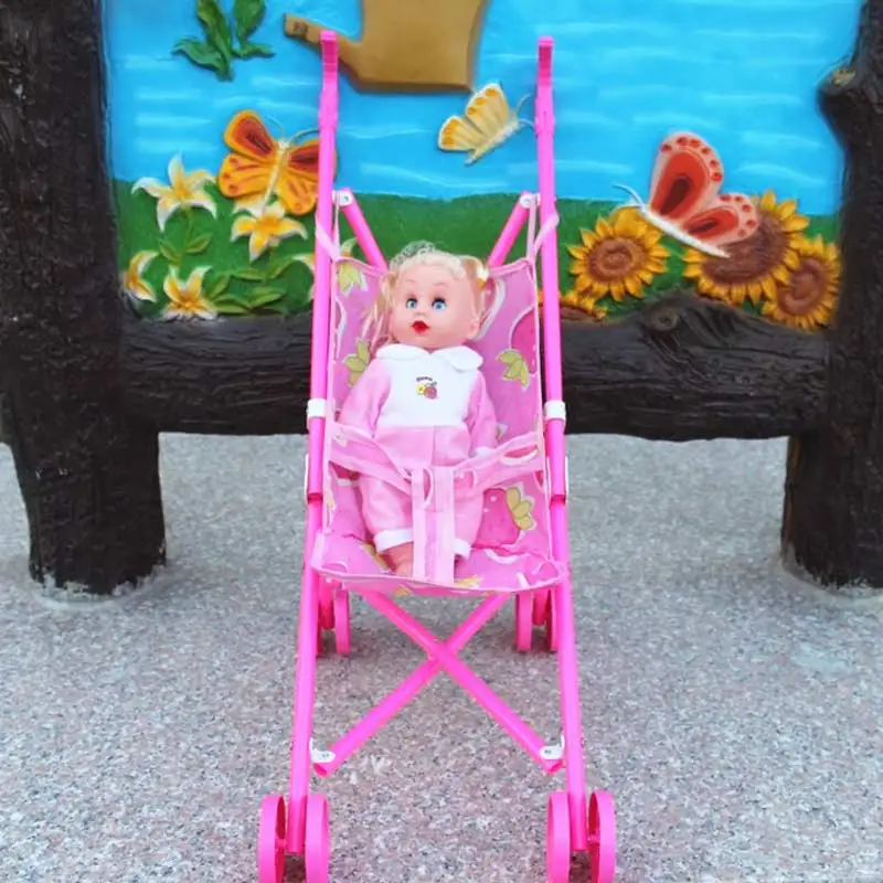 Stroller Plastic Children Pram Pushchair Toy Play Set For Garden Outdoors Supermart Safe Baby Dolls Carriages