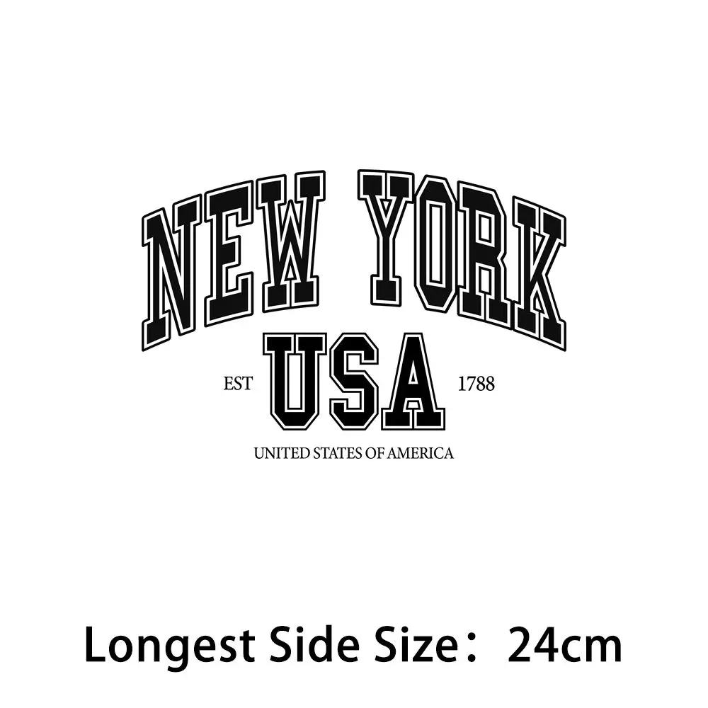 Usa New York Brooklyn Letter Iron Transfer Sticker High Definition Diydecals Iron-On Patches For Clothing Washable Appliques