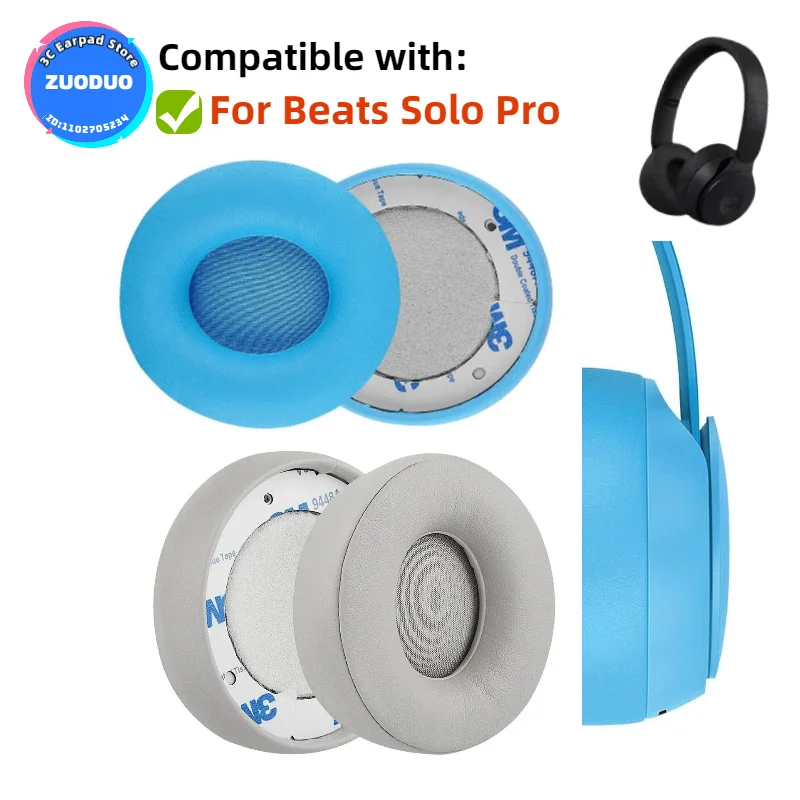 

1 Pair Replacement Ear Pads For Beats Solo Pro Headphones Softer Protein Leather Earpads