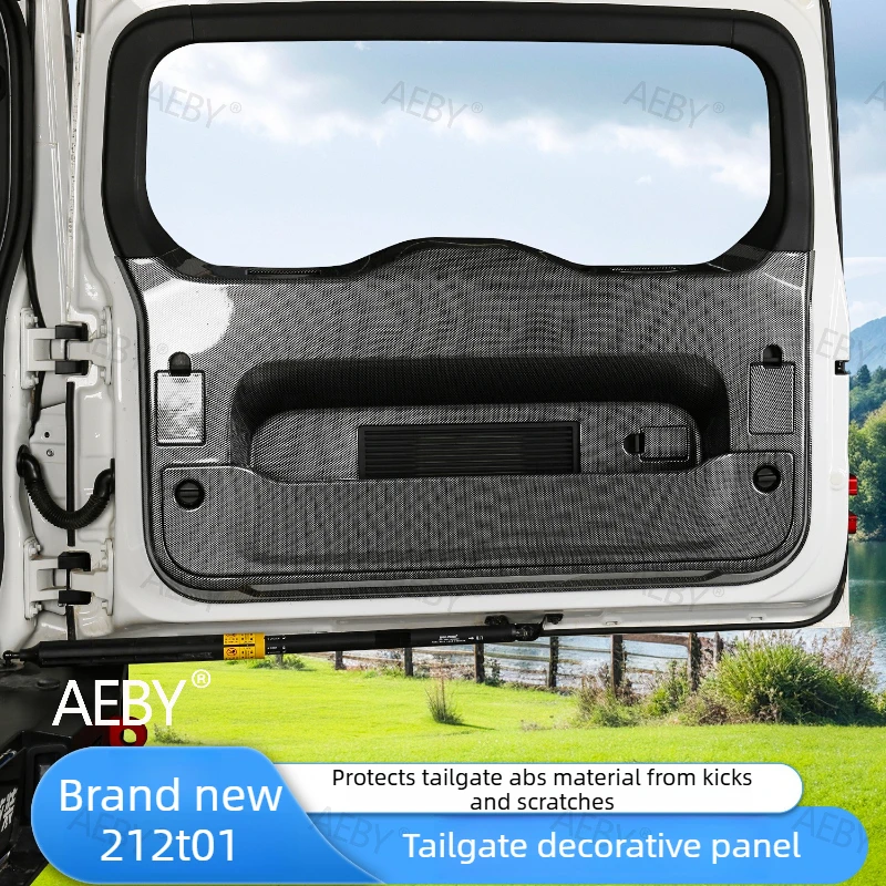 AEBY For BAIC 212 T01 Rear tailgate trunk decoration,Carbon fiber style appearance,Anti-scratch decal,Car decorative parts