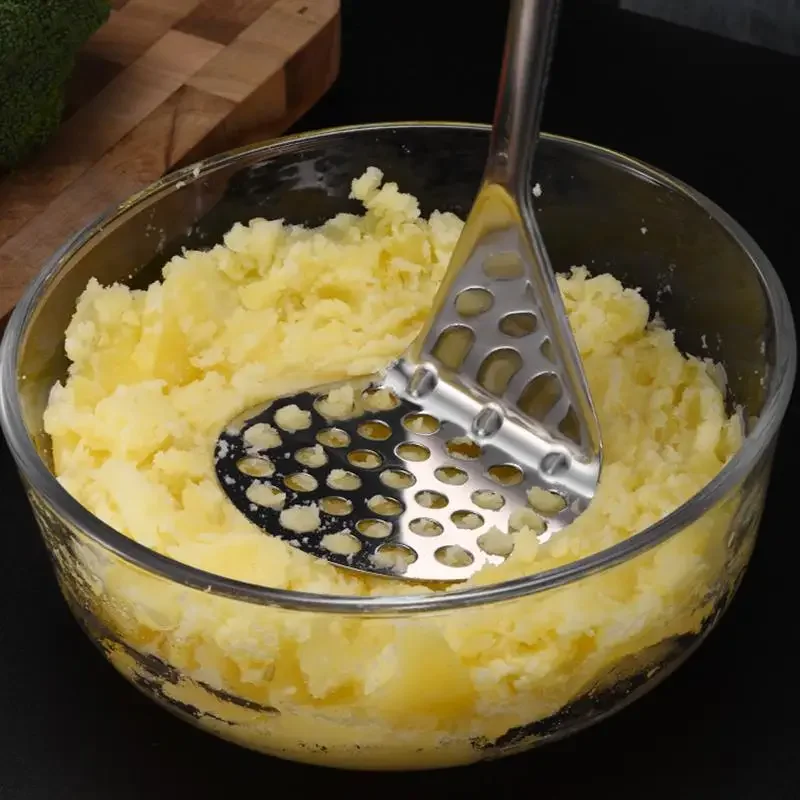 

Potato Crusher Pusher Fruit Tools Ground Beef Masher Stainless Steel Avocado Press Creative Mud Press Mashed Potato Ricer Press