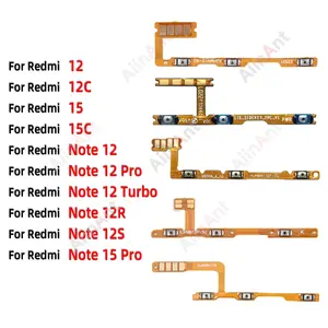 Bilashmart OEM On Off Buttons key Volume Power Flex Cable Xiaomi Redmi Note 12 15 12C 15C 12R 12s Turbo Pro Max Plus 4G 5G