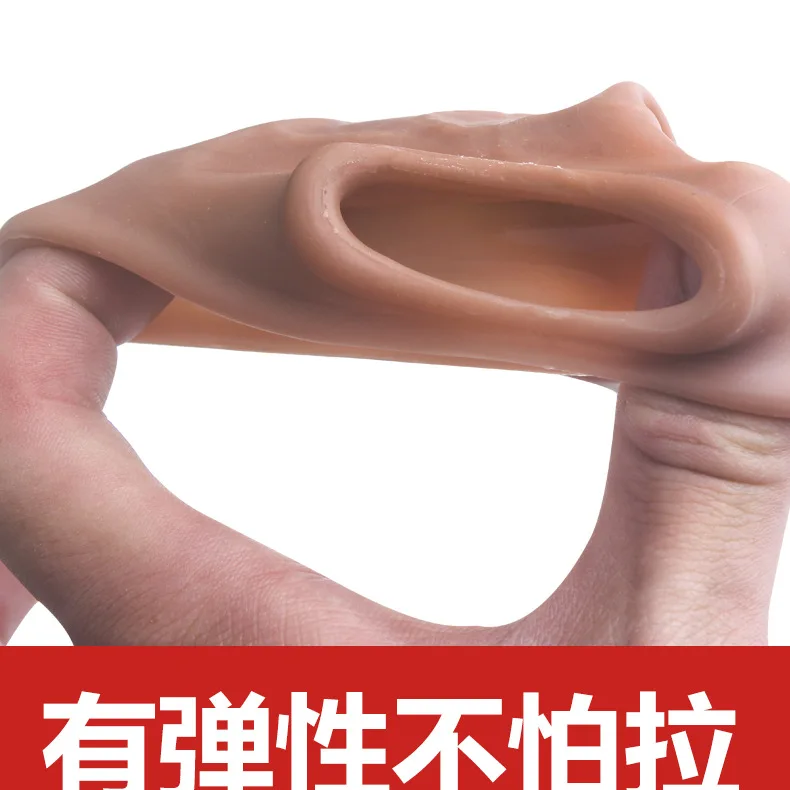 14/16/20CM Realistic Penis Sleeve Extender Reusable Dildos Condom Delay Ejaculation Dick Enlargement Sex Toys for Men