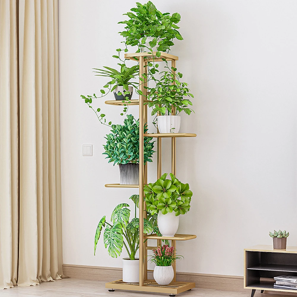 6 Tier Plant Stand 7 Potted Indoor Tall Plant Holders Corner Metal Tiered Plant Stands Multiple Plant Display Rack Organizer