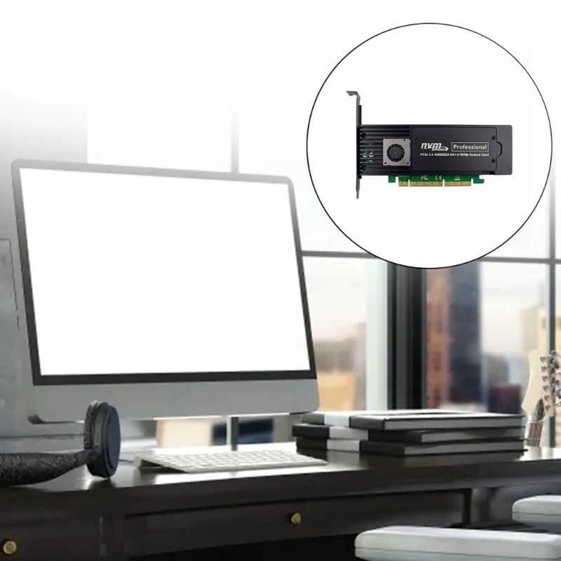 Adaptor Konverter Hard PCIE Kartu Ekspansi 4-Port M.2 NVMe PCIE X16