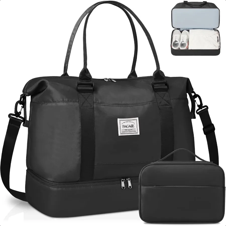 

Travel Duffel Bag Weekender Bags for Women Overnight Gym Carry On Tote Bag with Wet Pocket Hospital Mom Bag for Labor and Deliv