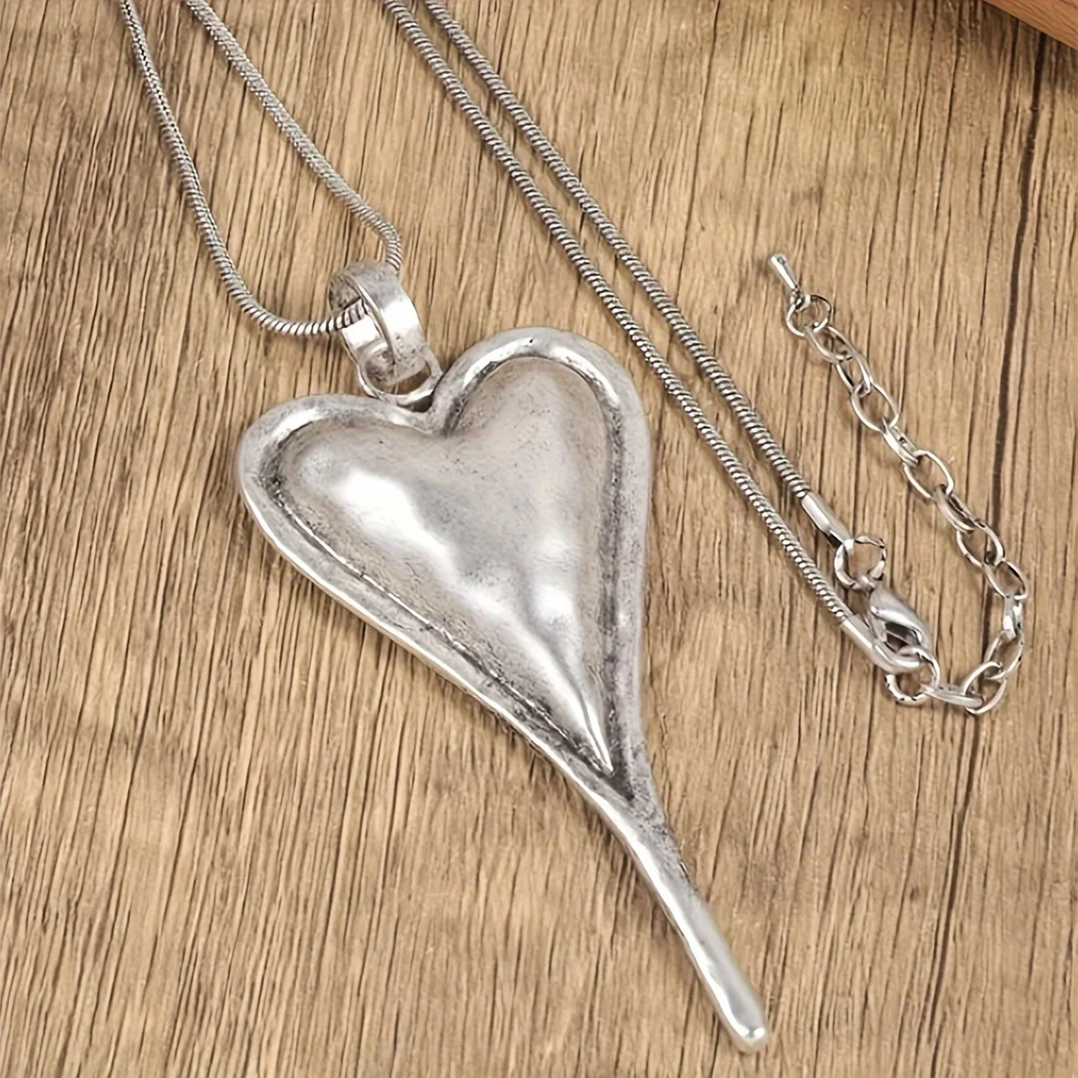 1PC Vintage Boho Zinc Alloy Heart Pendant Necklace For Women Valentine\'s Day Necklace Jewelry Gift  Aesthetic