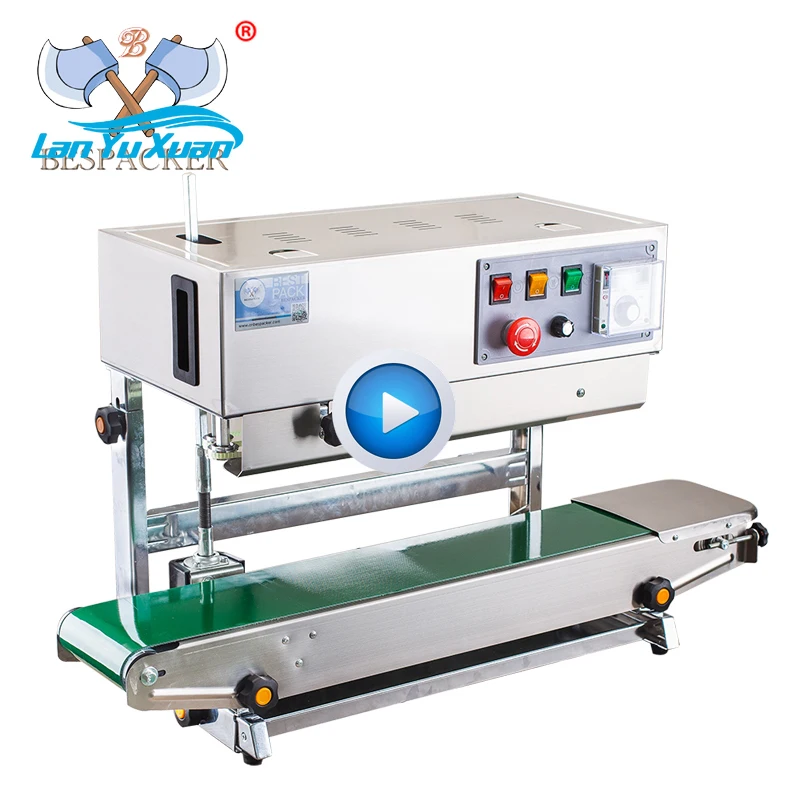 FR-880 Stainless Steel Vertical Continuous Bag Sealer Sealing Machine With Date Code Printing