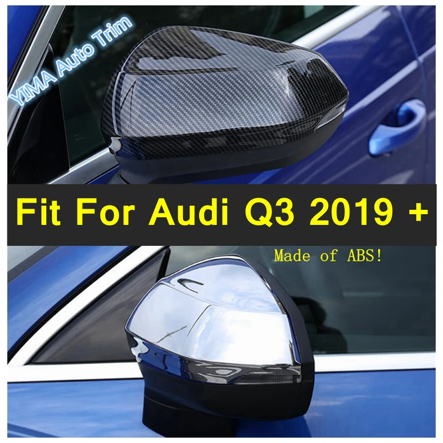 

Auto Door Side Wing Rearview Mirror Protection Cap Cover Trim For Audi Q3 2019 - 2024 Carbon Fiber / Shiny Exterior Accessories