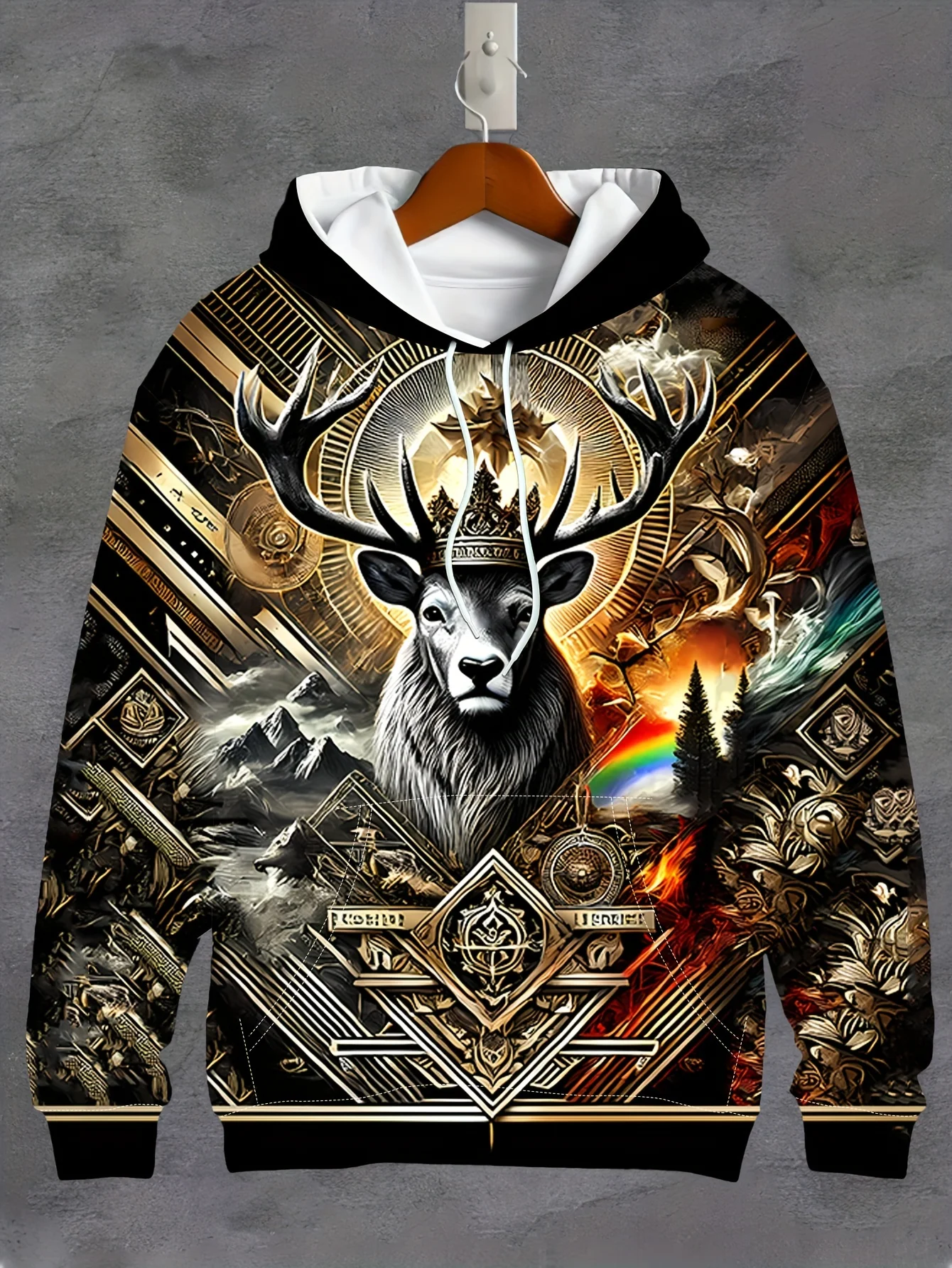 Retro Animal Graphic Men's Women's Hoodies Dragon Eagle Pattern Fashion Creative Design Sweatshirt Autumn Long Sleeve Casual Top