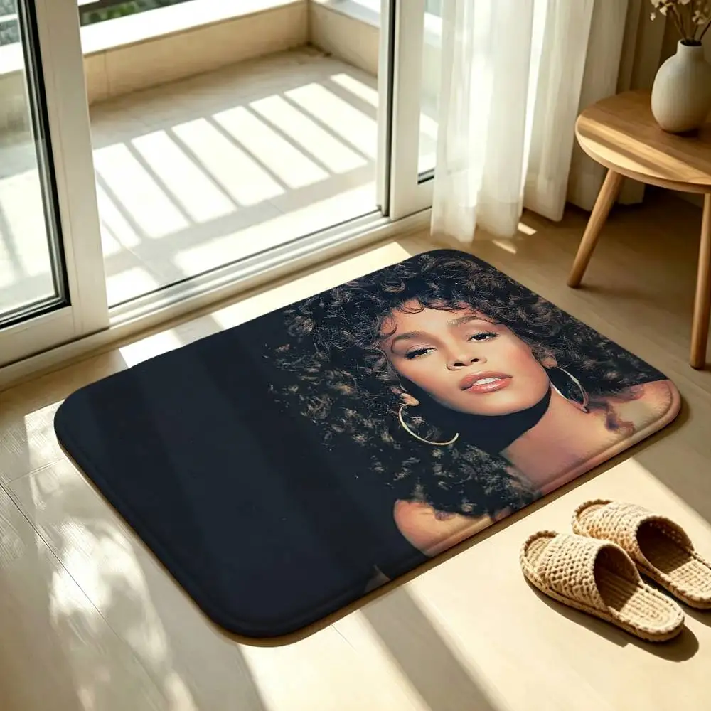 Singer W-Whitney H-Houston Floor Mat Soft Non Slip for Entry Door Bathroom Indoor Home Decorative Carpet