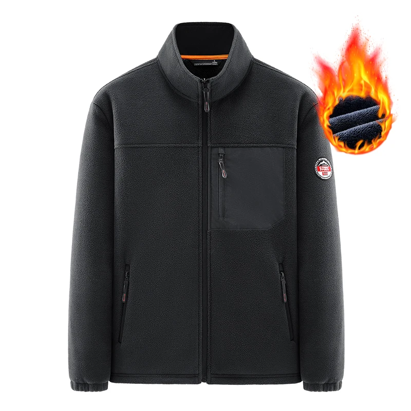 

High Quality Male Zipper Sweatshirt Warm Cashmere Men Sportswear Jackets Male Sweatshirt Fleece Men's Winter Lamb Fleece Jacket