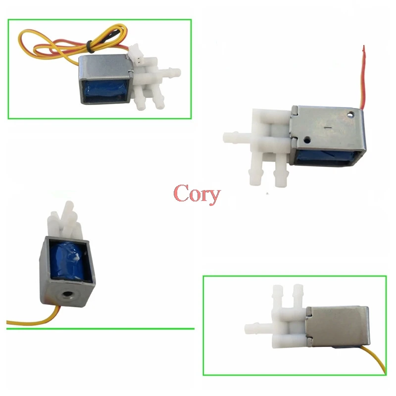 DC 12V Open Frame 3 Port Water Electromagnet Solenoid Valve w Cables