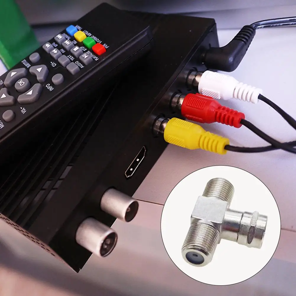 Cable To Connector Tv Aerial Plug Adapter Male To Female Cable Three Connector Socket Way S0s3