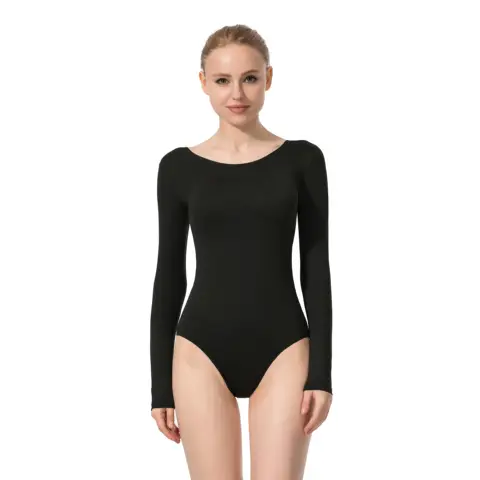 Kadın Temel Dans Leotard Uzun Kollu Yetişkin Takımı Bale Leotard Giyim