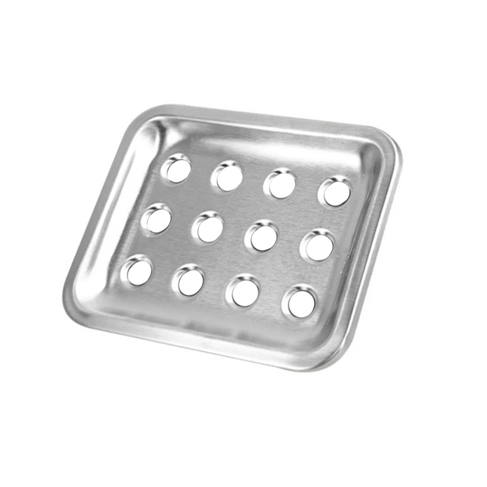

Stainless Steel Soap Dish Double Layer Drain Tray Holder for Bathroom Kitchen Shower Soap Box Case Drainer Black