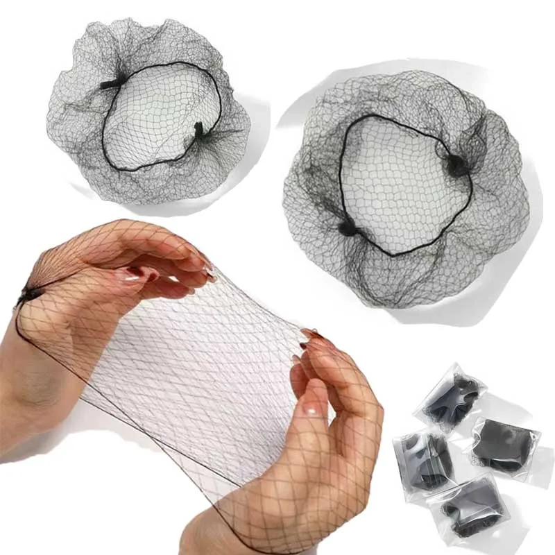

10/20/30/50Pcs Durable Nylon Hair Net Bun Hair Hair style Tool Black Beige Brown Hair Net For Wigs Mesh Hair Styling Hairnets