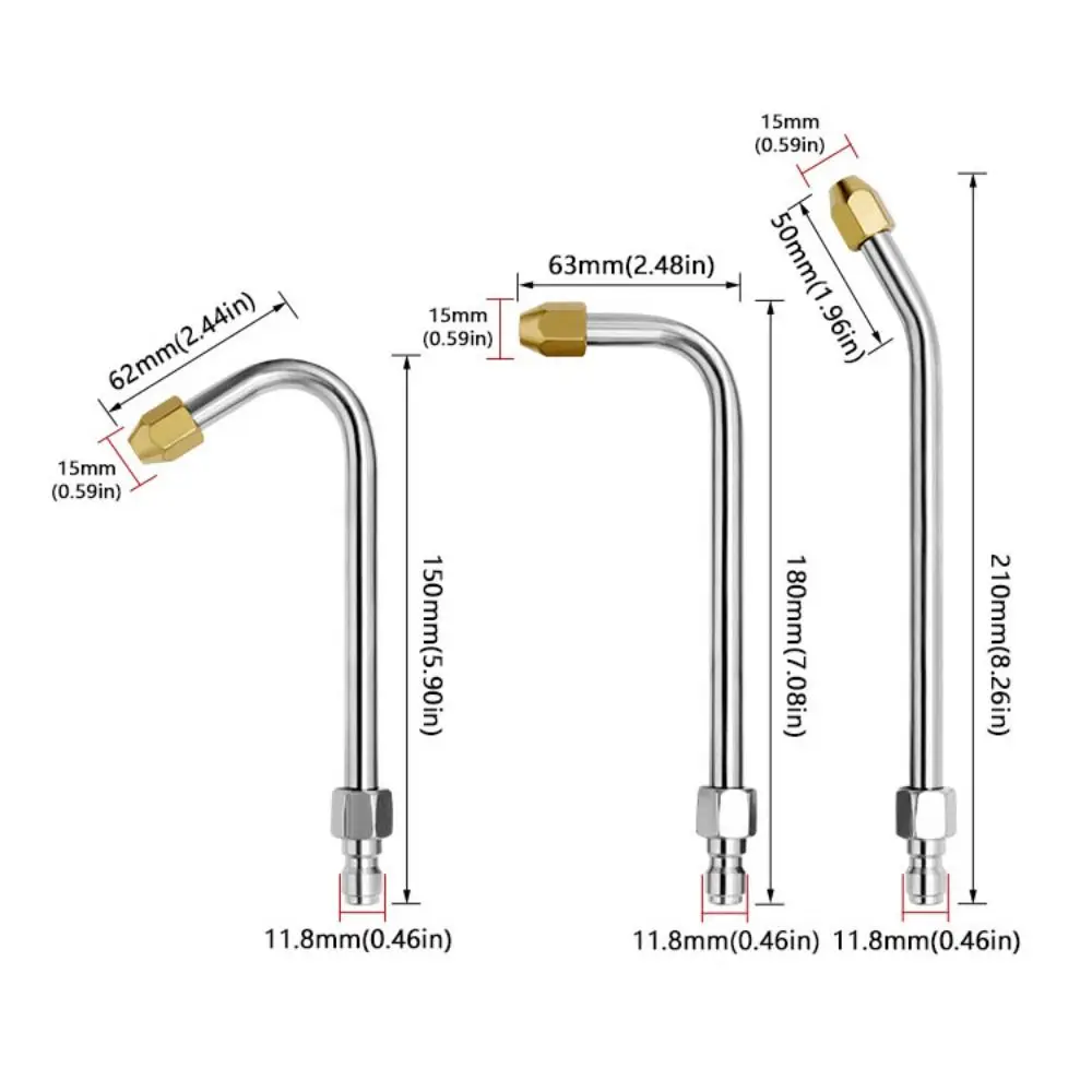 다각 고압 세척기 노즐 1/4 커넥터 360 °   회전식 엘보 노즐 효율적인 스테인레스 스틸