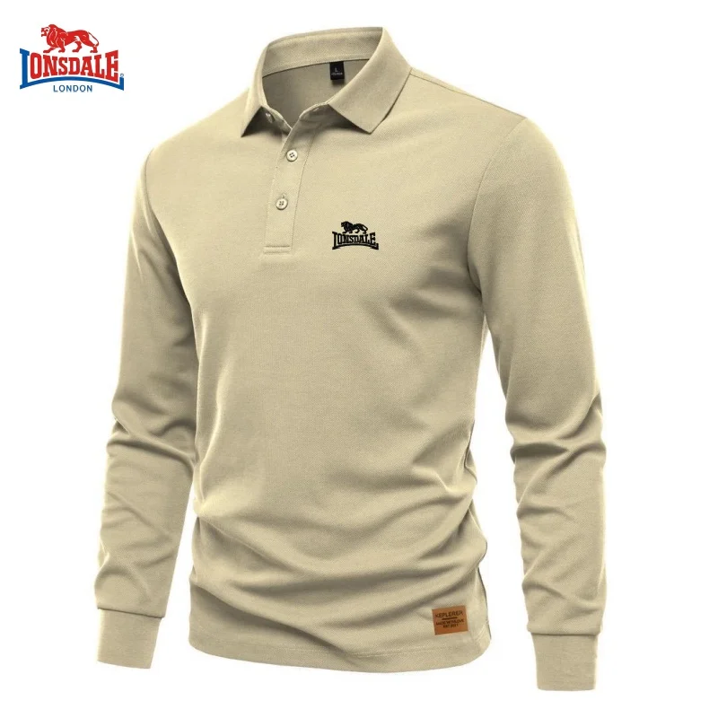 

Autumn and winter new European and American retro long sleeved polo shirt men's fashionable casual thick multifunctional top